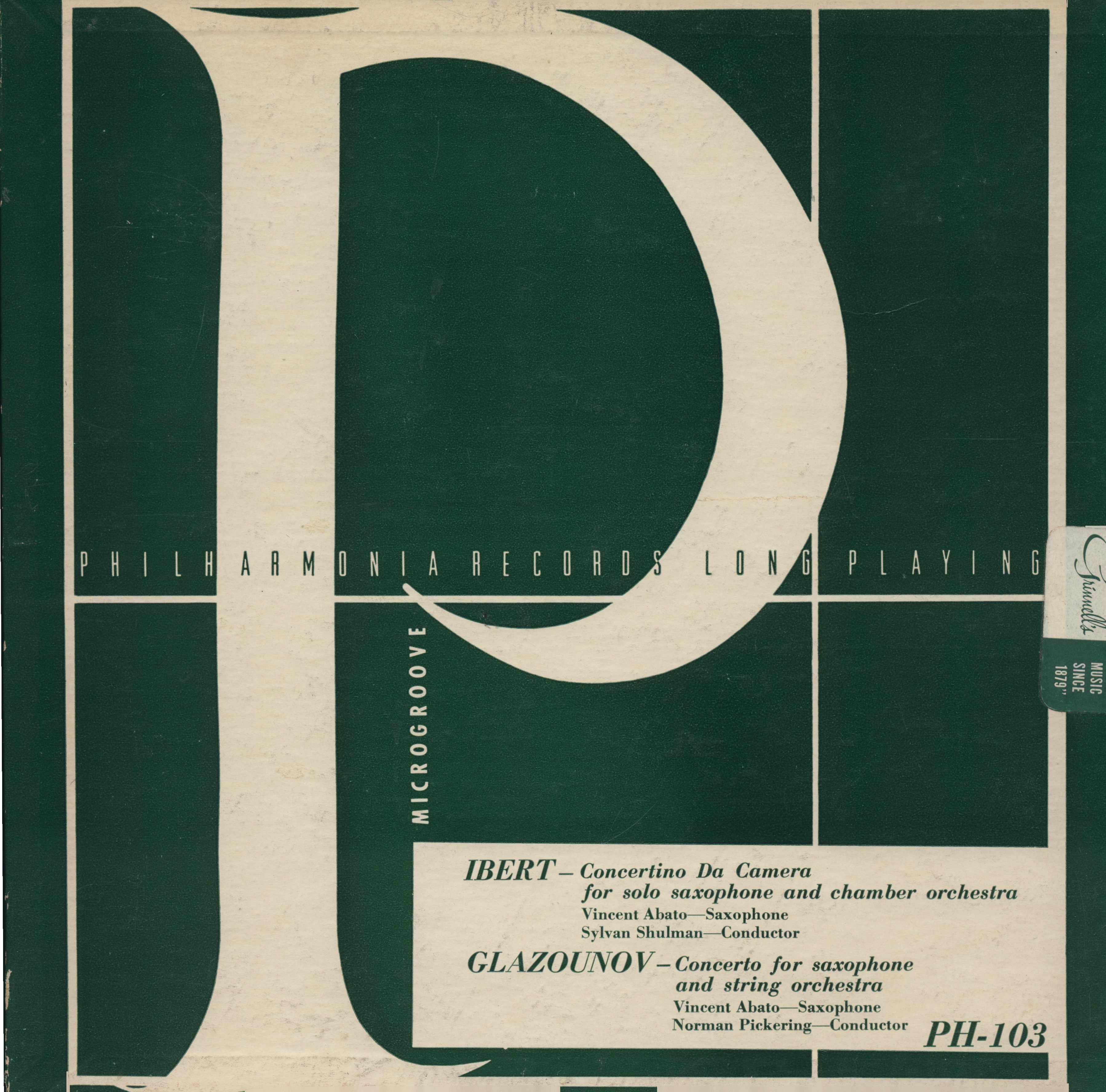 Vincent Abato, Sylvan Shulman, and Norman Pickering - Saxophone Concertos by Ibert and Glazounov album cover